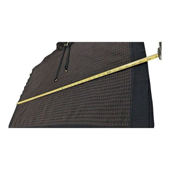 Michael Kors Logo Jacquard Hooded Poncho Sweater Shawl L/XL‎ - Picture 7 of 8